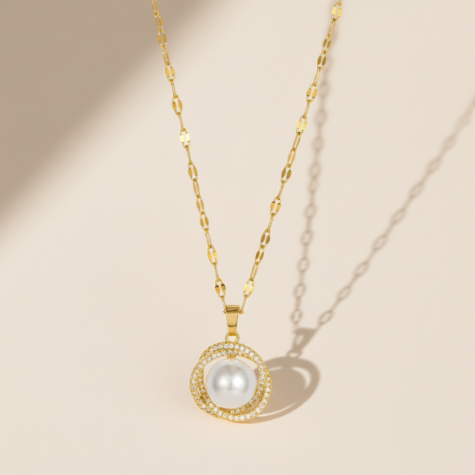 The Eternal Halo Pearl Necklace