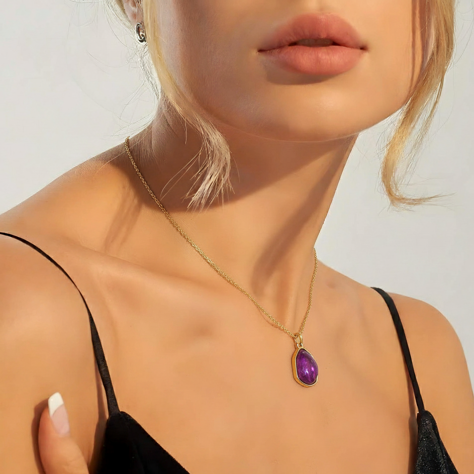 The Radiant Amethyst Teardrop Necklace