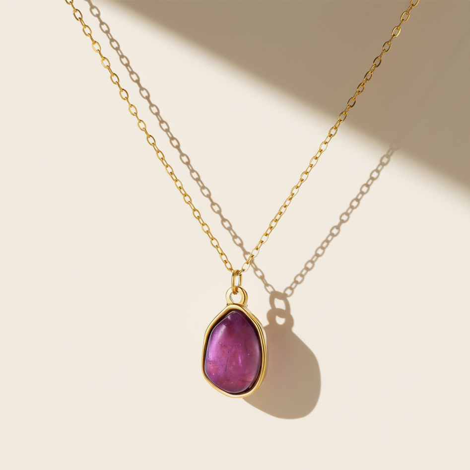 The Radiant Amethyst Teardrop Necklace