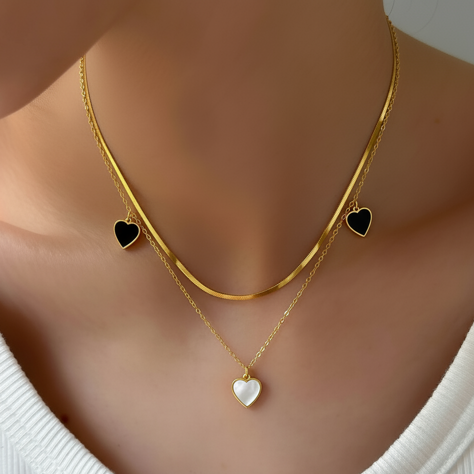 The Dual Heart Layers Necklace